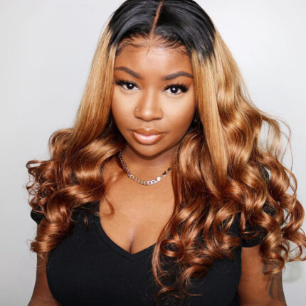 Parrucche Ombre Lace Front in capelli umani Remy colorate