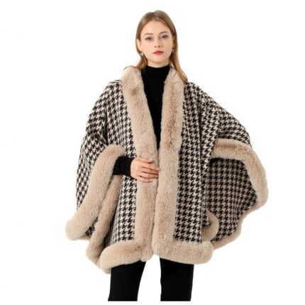 Sciarpa/Cappotto da donna in tweed, scialle/mantella