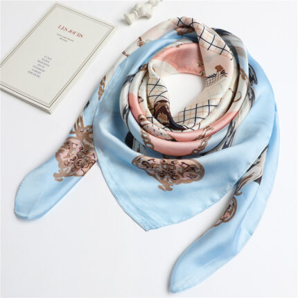 Sciarpa di seta con protezione solare, catena di moda, donna