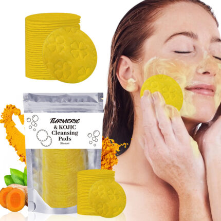 Dischetti esfolianti detergenti alla curcuma, spugnette compresshe per il viso, strumenti per la cura della pelle del viso, per la pulizia dei pori ostruiti e dell'eccesso di sebo