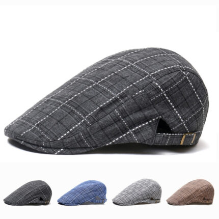 Cappello con visiera, berretto da baseball a quadri, berretto con visiera, berretto da sole