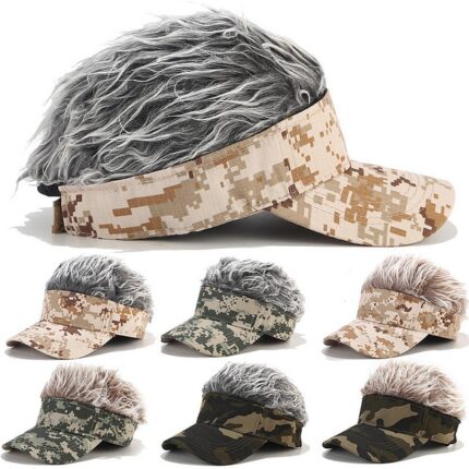 Moda Uomo Donna Casual Conciso Parasole Regolabile Camo Visore da Sole Cappello da Baseball Capelli Spiked Parrucca Cappelli da Golf Gorra Hombre Bone